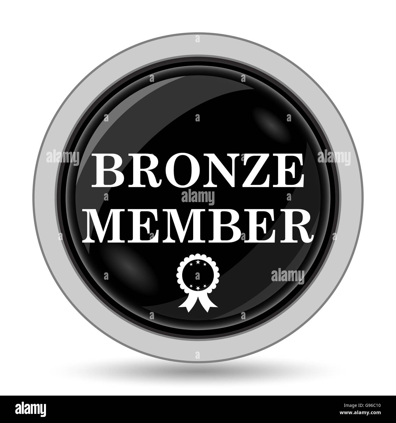Bronze Mitglied Symbol. Internet-Button auf weißem Hintergrund. Stockfoto