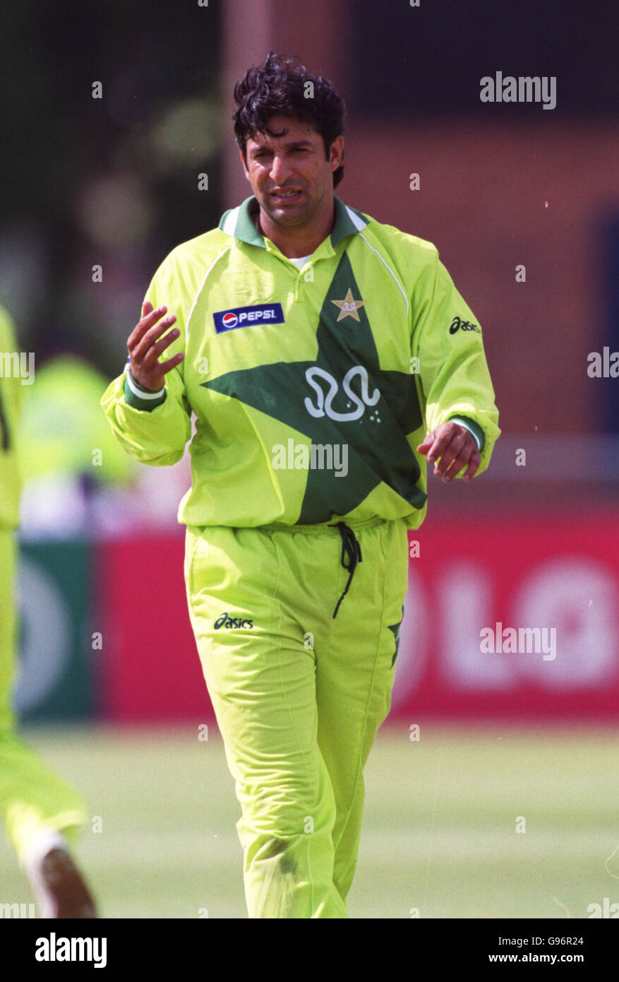 Cricket - ICC World Cup - Gruppe B - Neuseeland - Pakistan. Wasim Akram, Pakistan Stockfoto