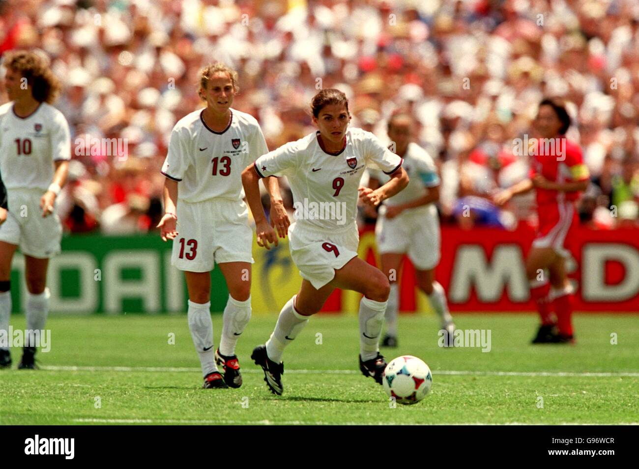 Frauenfußball - Weltmeisterschaft USA 99 - Finale - China gegen USA. Mia Hamm aus den USA Stockfoto