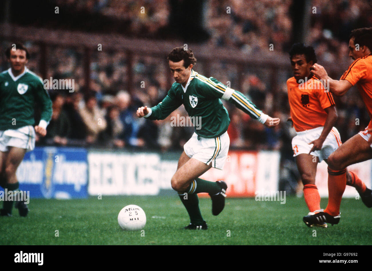 Fußball - Europameisterschaft Qualifier - Gruppe Sieben - Irland / Holland. Liam Brady, Irland Stockfoto