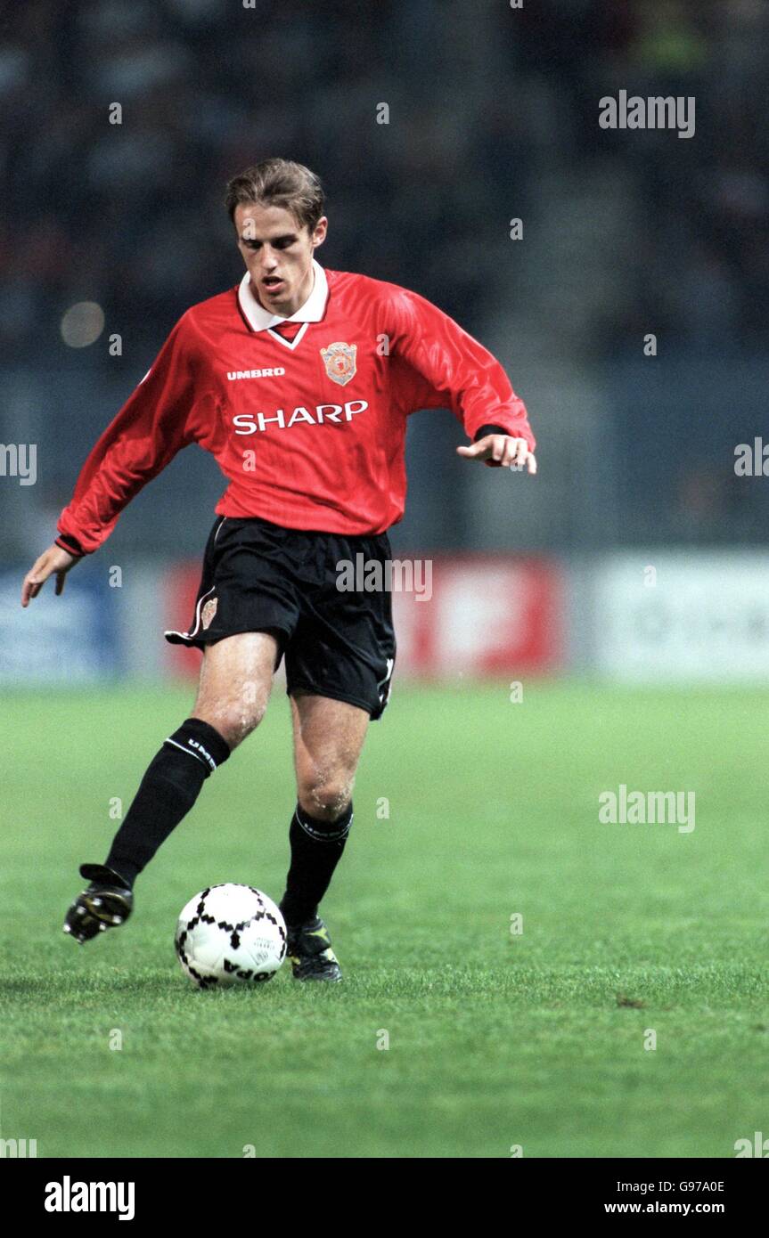 Fußball - UEFA Champions League - Gruppe D - Sturm Graz / Manchester United. Philip Neville, Manchester United Stockfoto