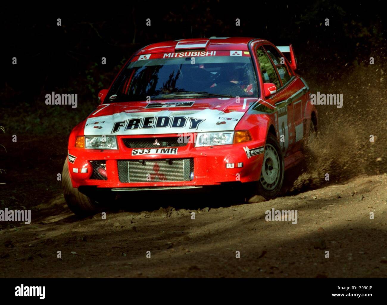 Freddy Loix während der Tests im Wald von Dean voraus Der Network Q Rally dieses Wochenendes Stockfoto