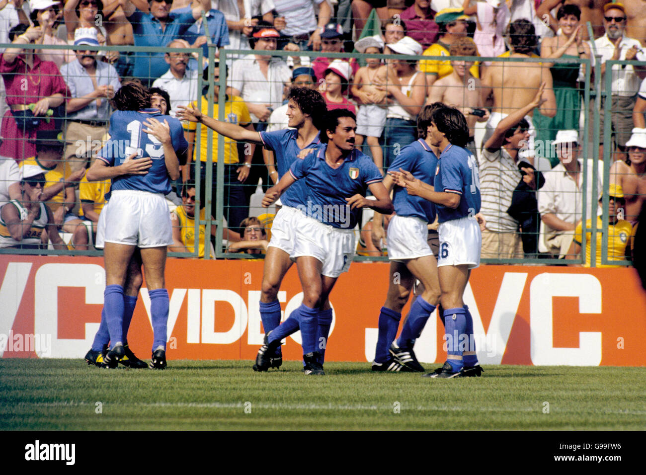 -World Cup Spanien 1982 - Gruppe C - Brasilien / Italien - Sarria Fußballstadion Stockfoto