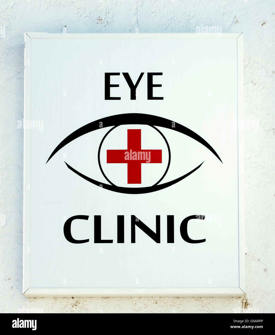 Augen-Klinik-Zeichen Stockfoto