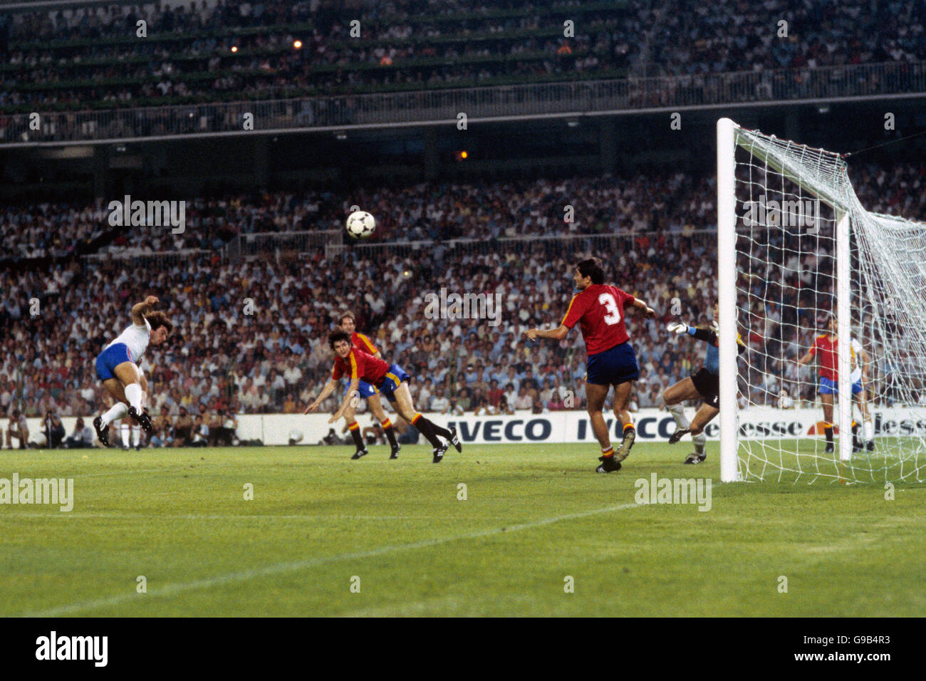 Fußball - Welt Cup Spanien 1982 - Gruppe B - England / Spanien Stockfoto