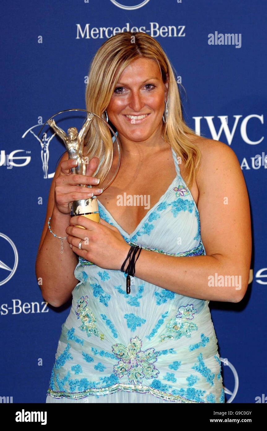 Janica Kostelic, Gewinnerin der Weltsportlerin des Jahres, bei den Laureus World Sports Awards 2006, im Parc del Forum, Barcelona, Spanien. Stockfoto