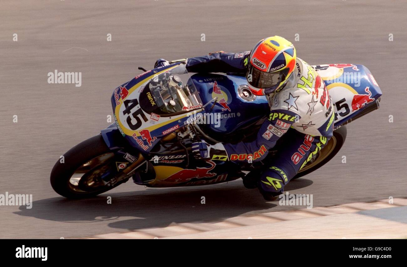 Motorcycling - FIM World Superbike Championship - Donington Park. James Haydon in Aktion Stockfoto