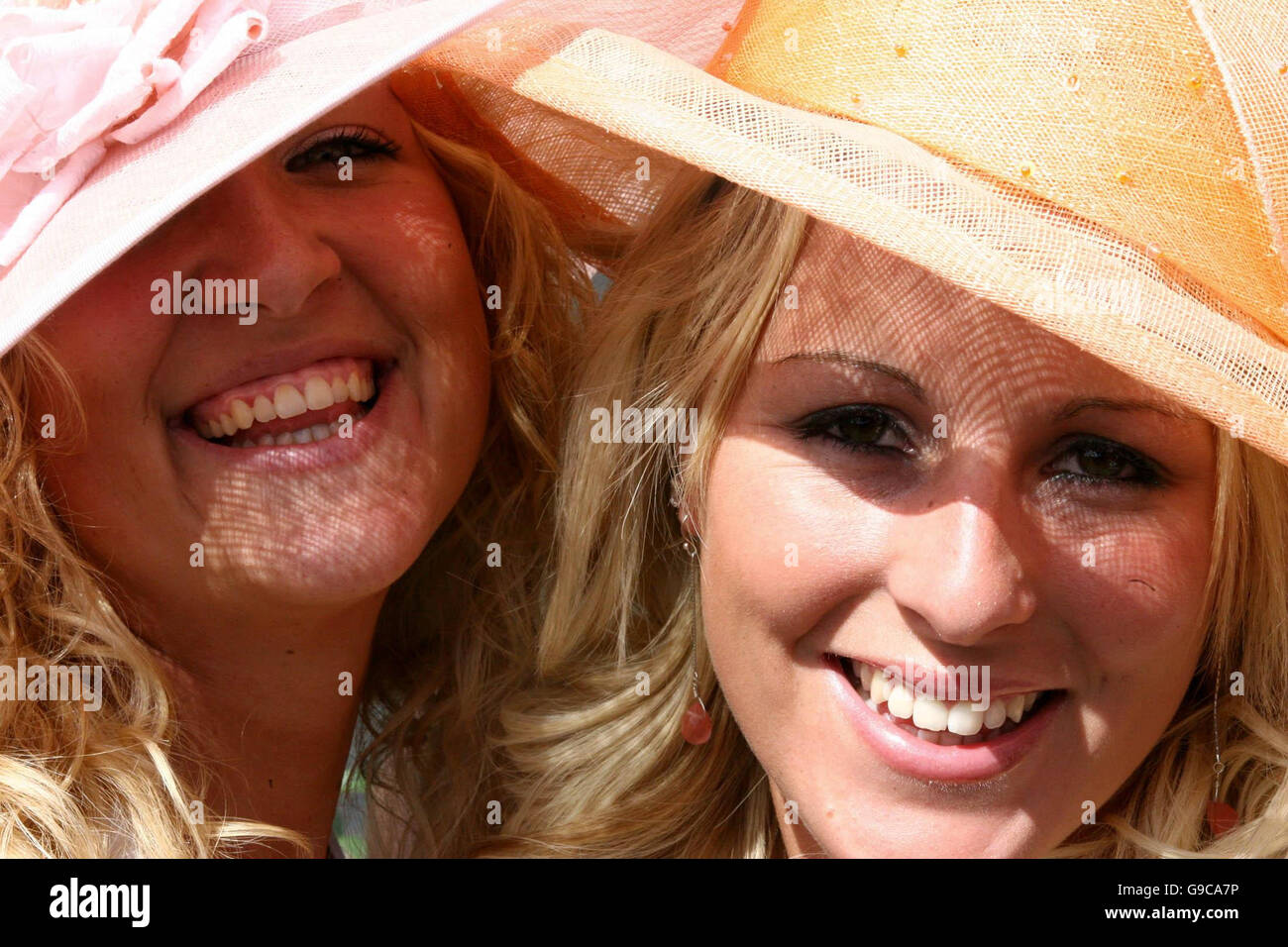 Racegoers genießen das Wetter im Royal Ascot für den zweiten Tag des Rennens. Stockfoto