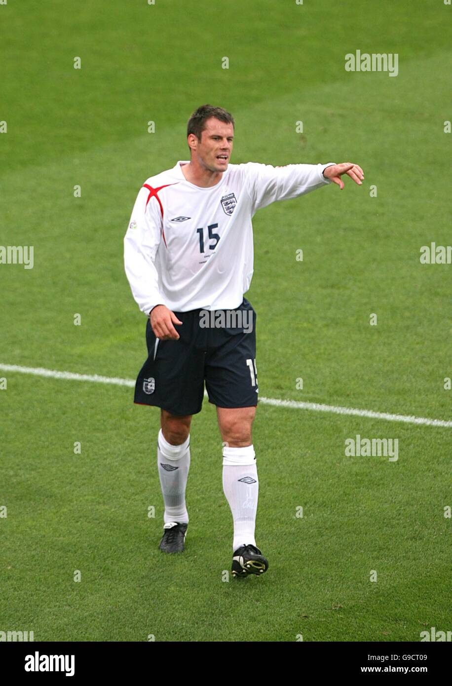 Fußball - FIFA Fußball-Weltmeisterschaft 2006 Deutschland - Gruppe B - England gegen Trinidad und Tobago - Franken-Stadion. Jamie Carragher, England Stockfoto