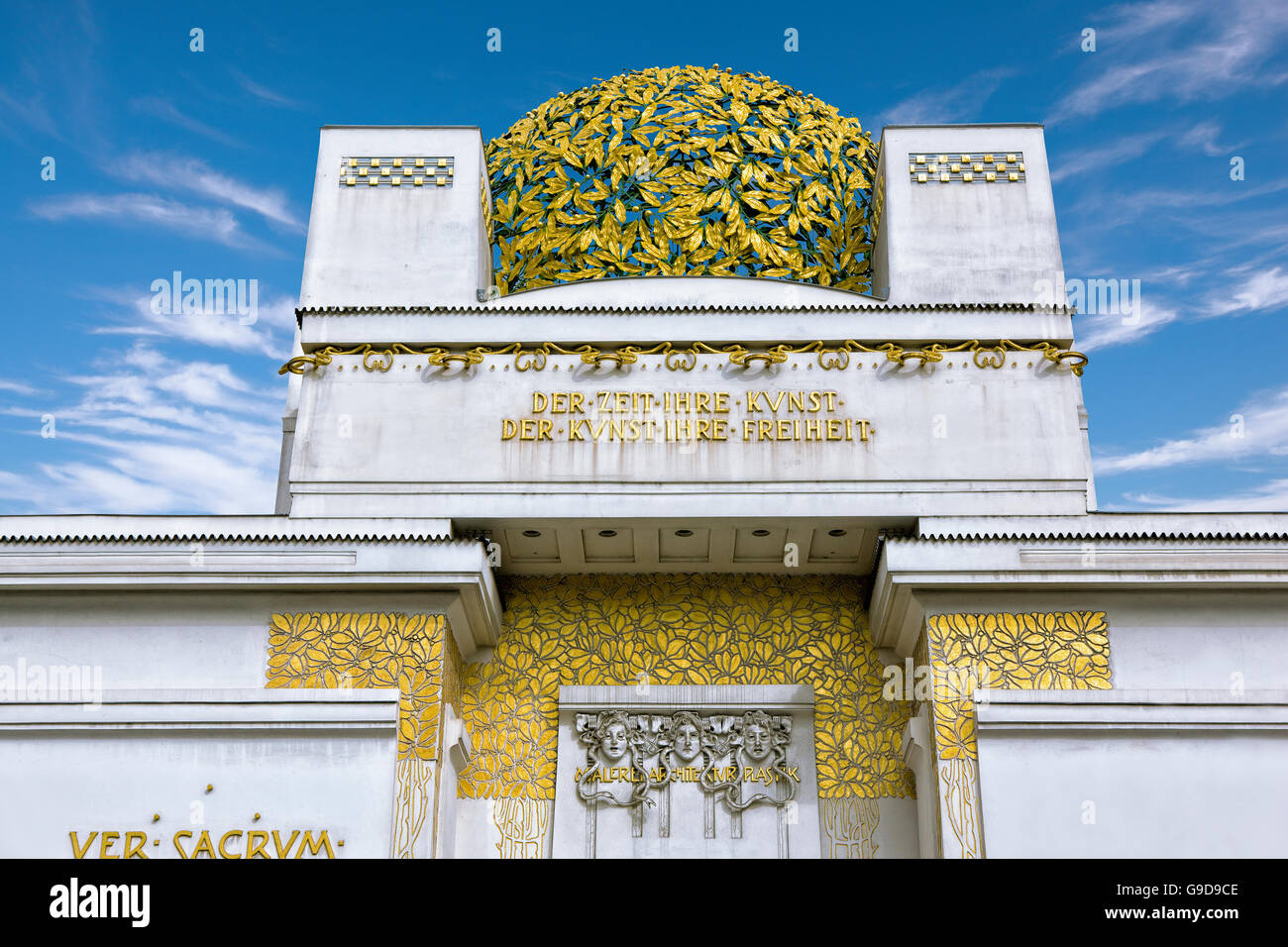 Fassade der Sezession Gebäude in Wien Stockfoto