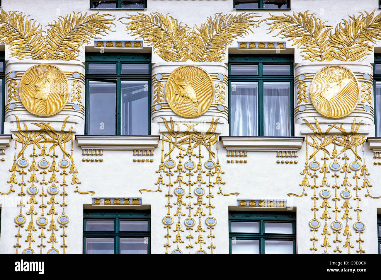 Gebäude von Otto Wagner in Linke Wienzelle in Wien Stockfoto