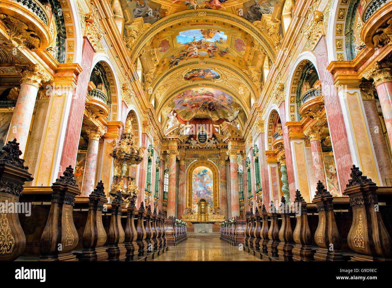 Die Jesuitenkirche in Wien Stockfoto