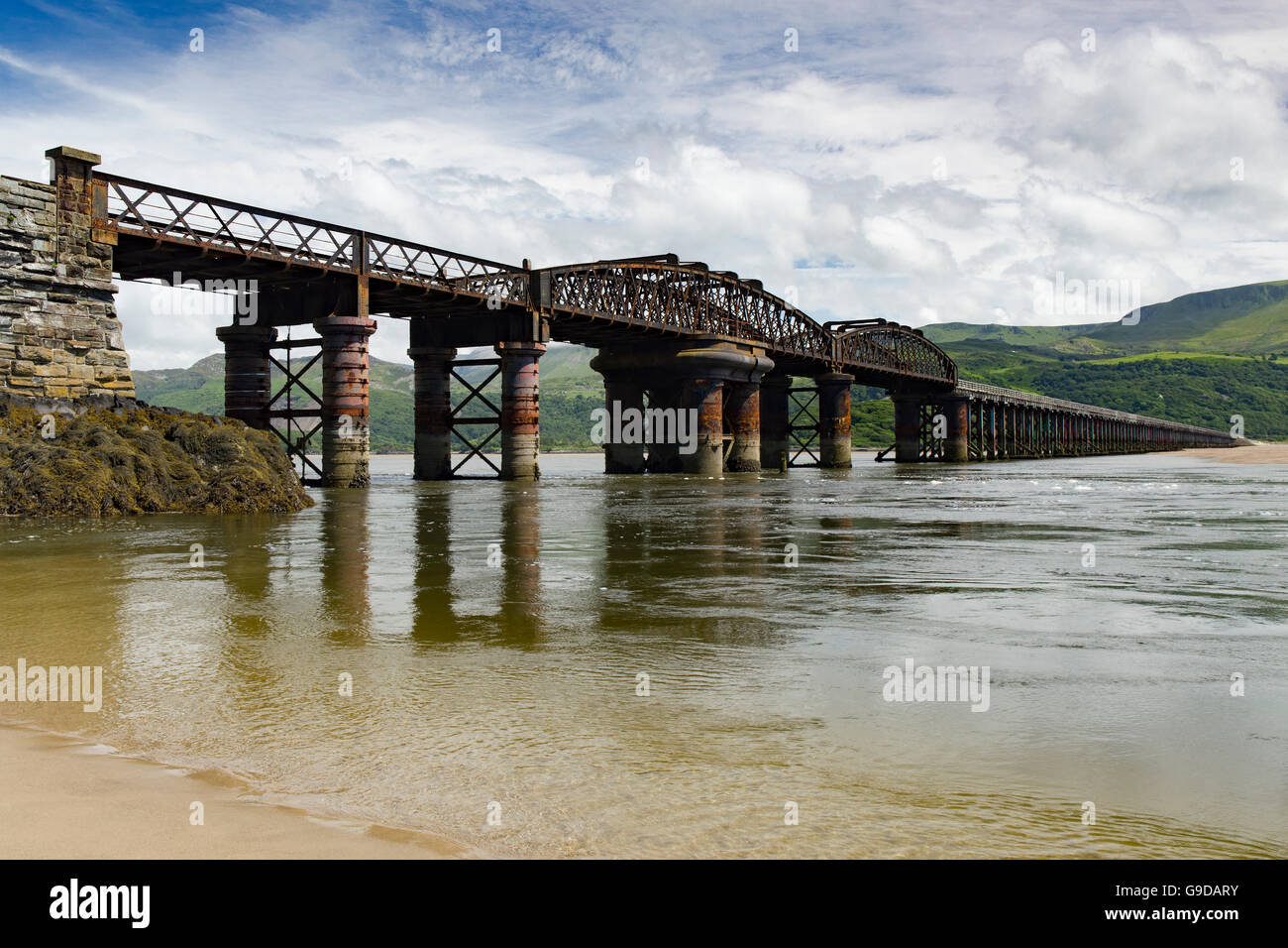 Barmouth Brücke Barmouth Gwynedd Wales UK Stockfoto