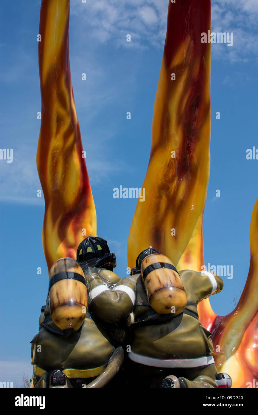 Ohio, Cleveland. Gefallenen Feuerwehrleute Memorial. Stockfoto