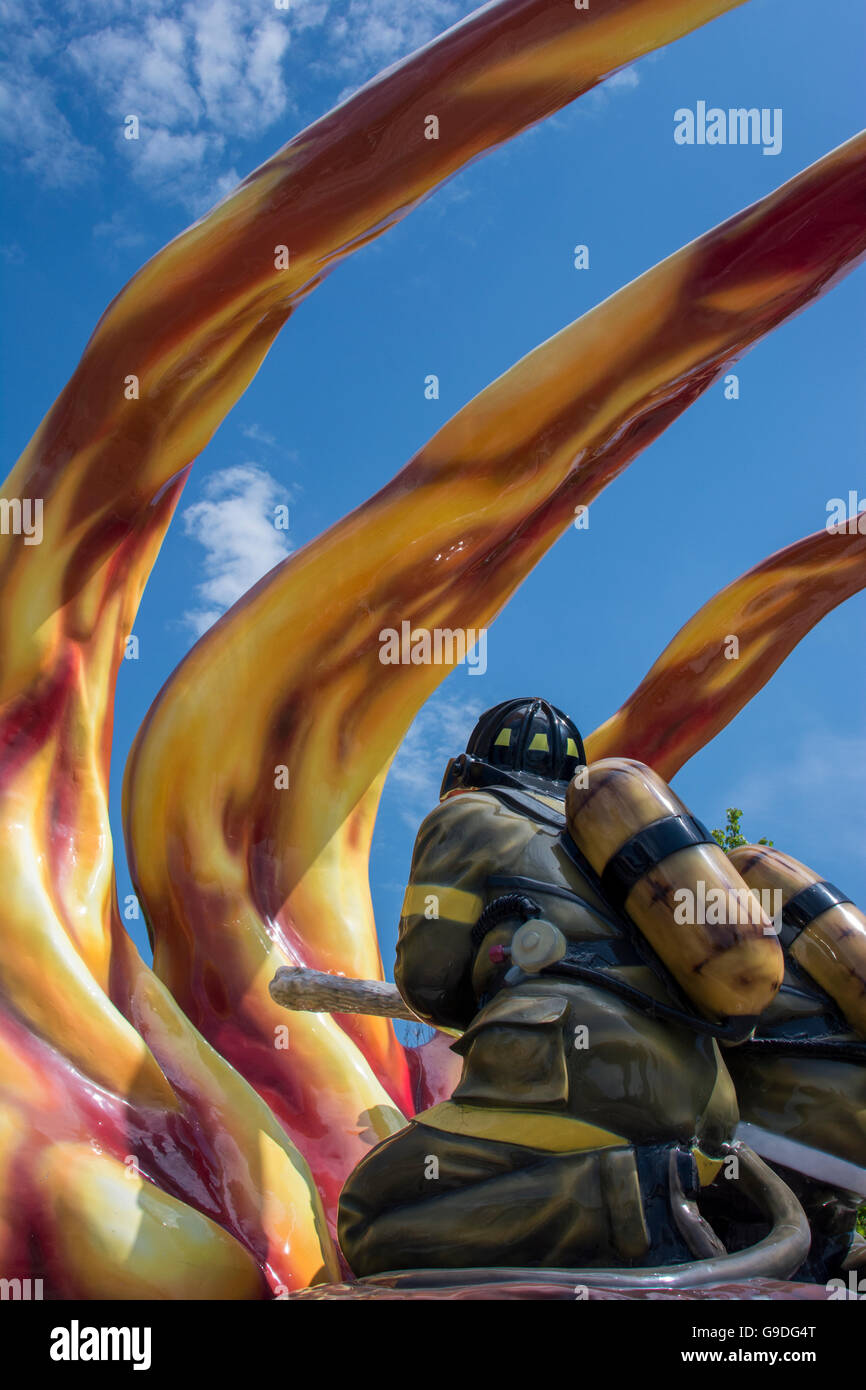 Ohio, Cleveland. Gefallenen Feuerwehrleute Memorial. Stockfoto