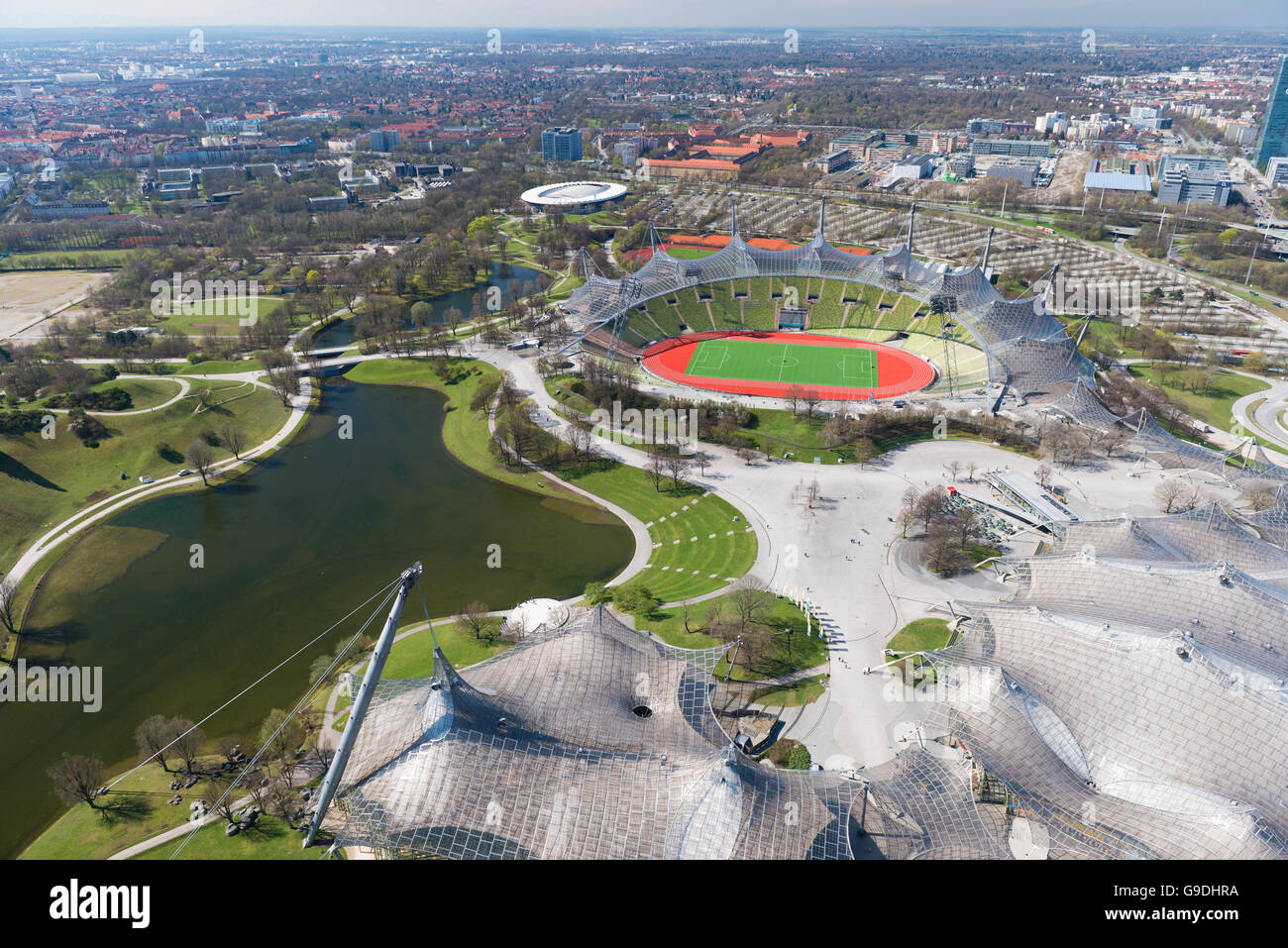 Der Olympiapark in München-Stadion, Stockfoto