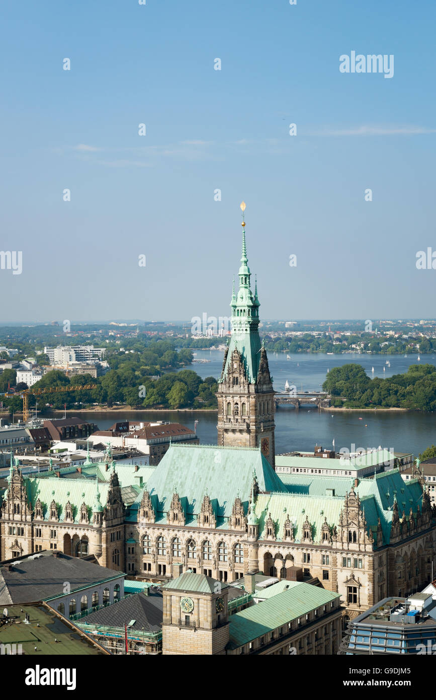Blick auf die Stadt Hamburg Stockfoto