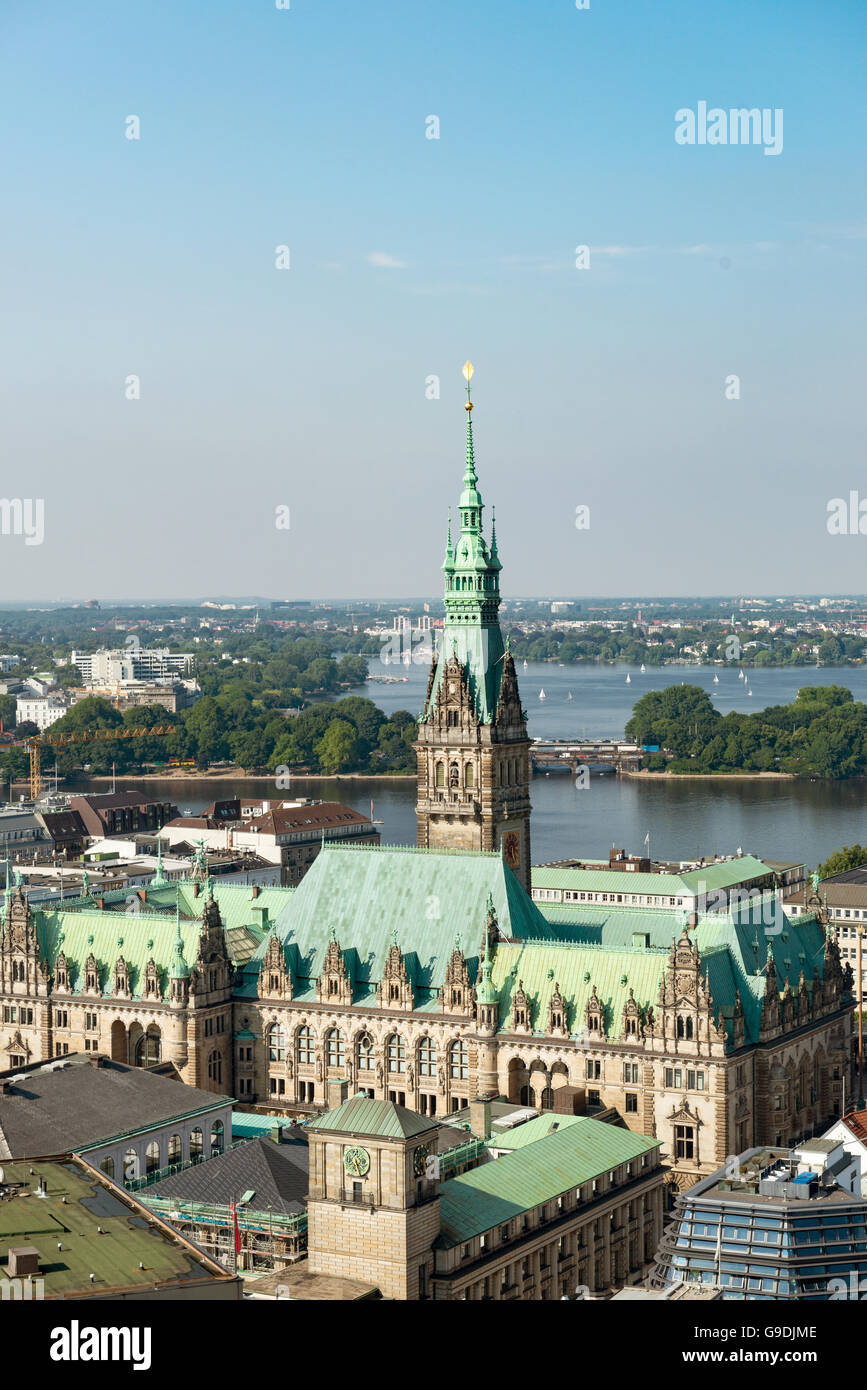 Blick auf die Stadt Hamburg Stockfoto