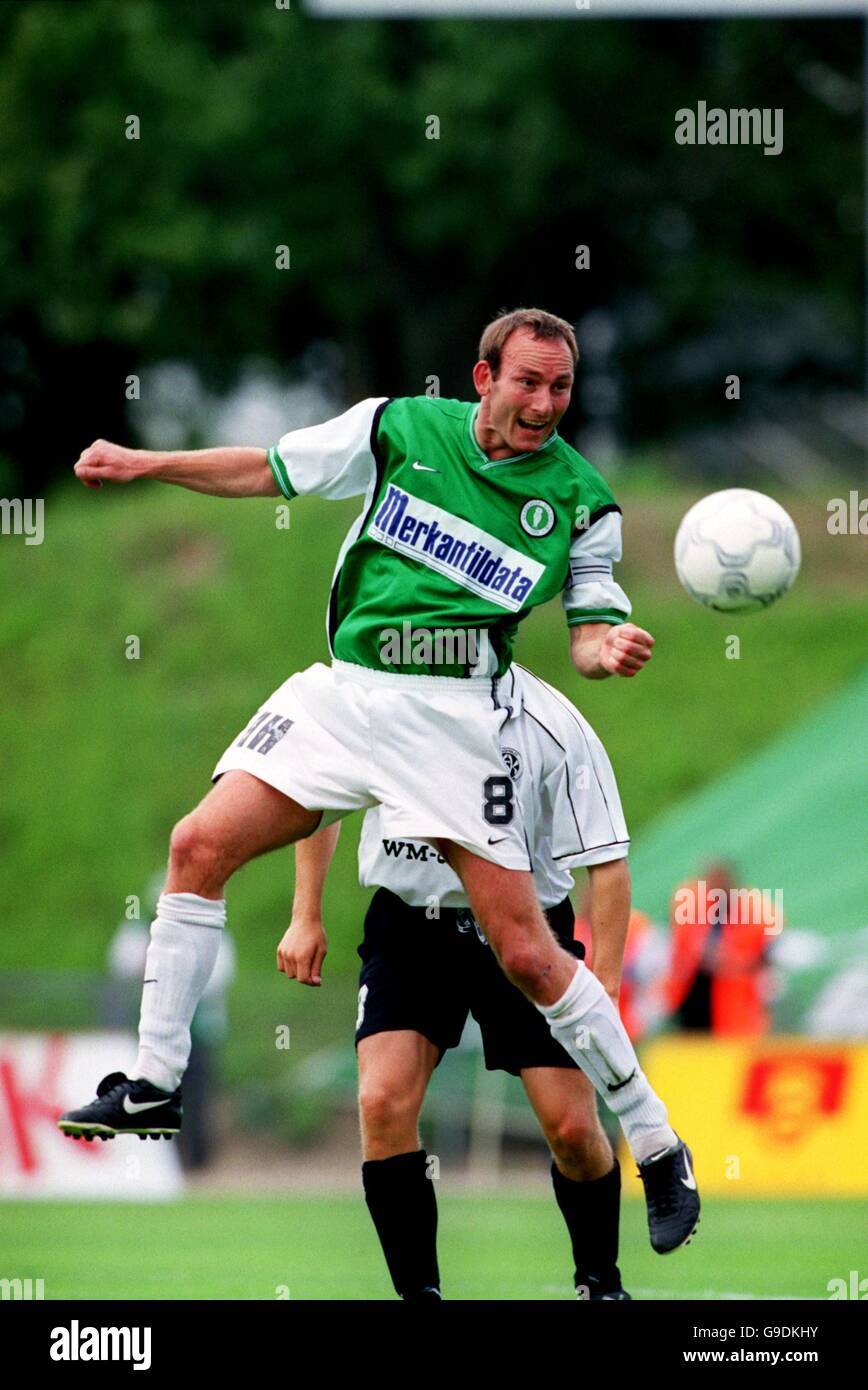 Dänischer Fußball - Faxe Kondi Ligaen - ab / Haderslev FK. Peter Rasmussen, ab Stockfoto