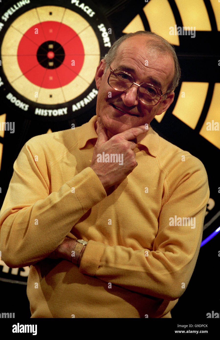 Fernseher, Bullseye. Jim Bowen für die Sonne in den Central Studios Stockfoto