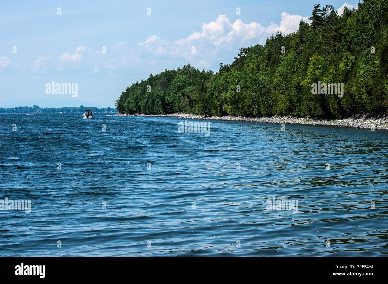 Lake Champlain Bay in New York Stockfoto
