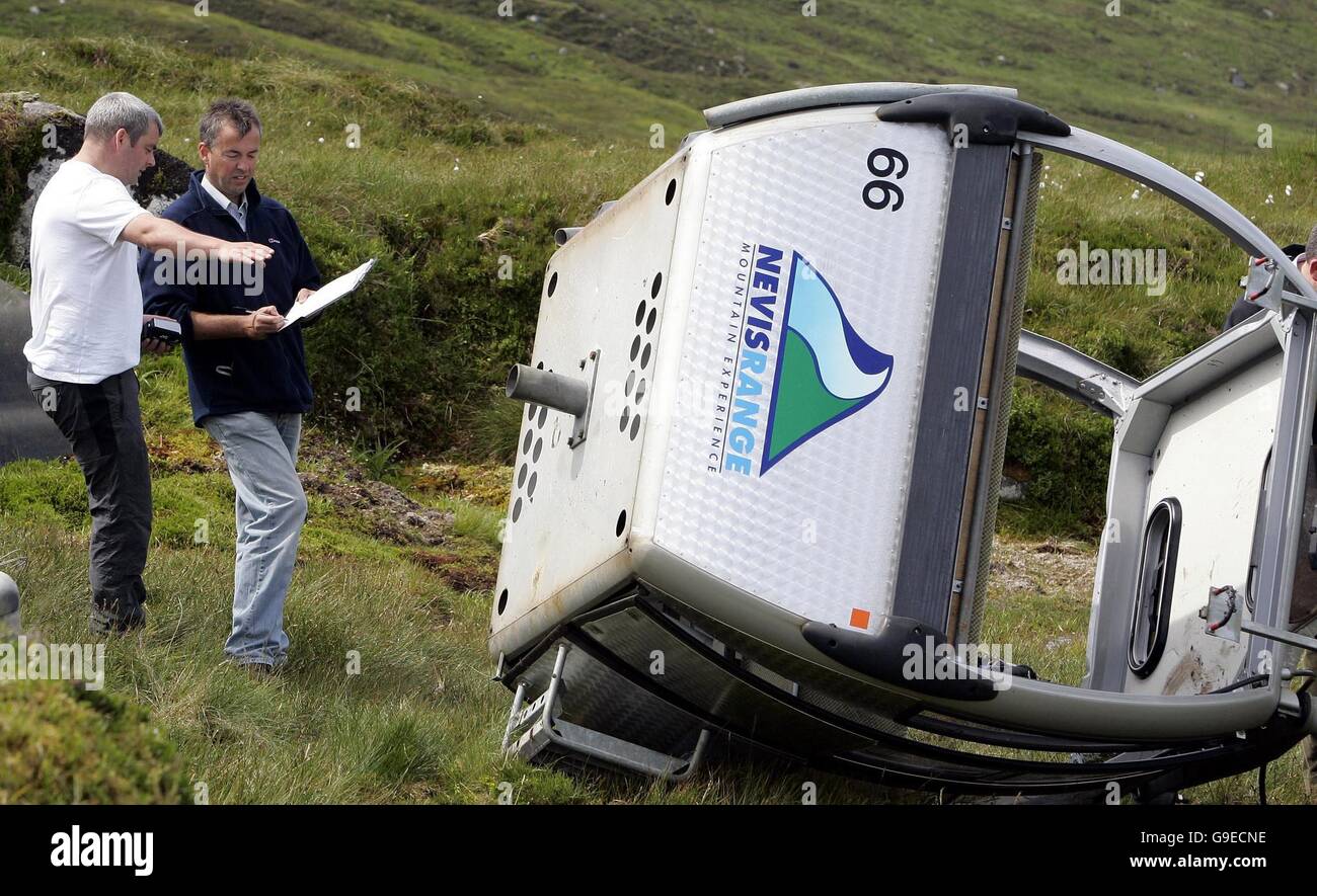 Ben Nevis-Seilbahn-Unfall. Stockfoto