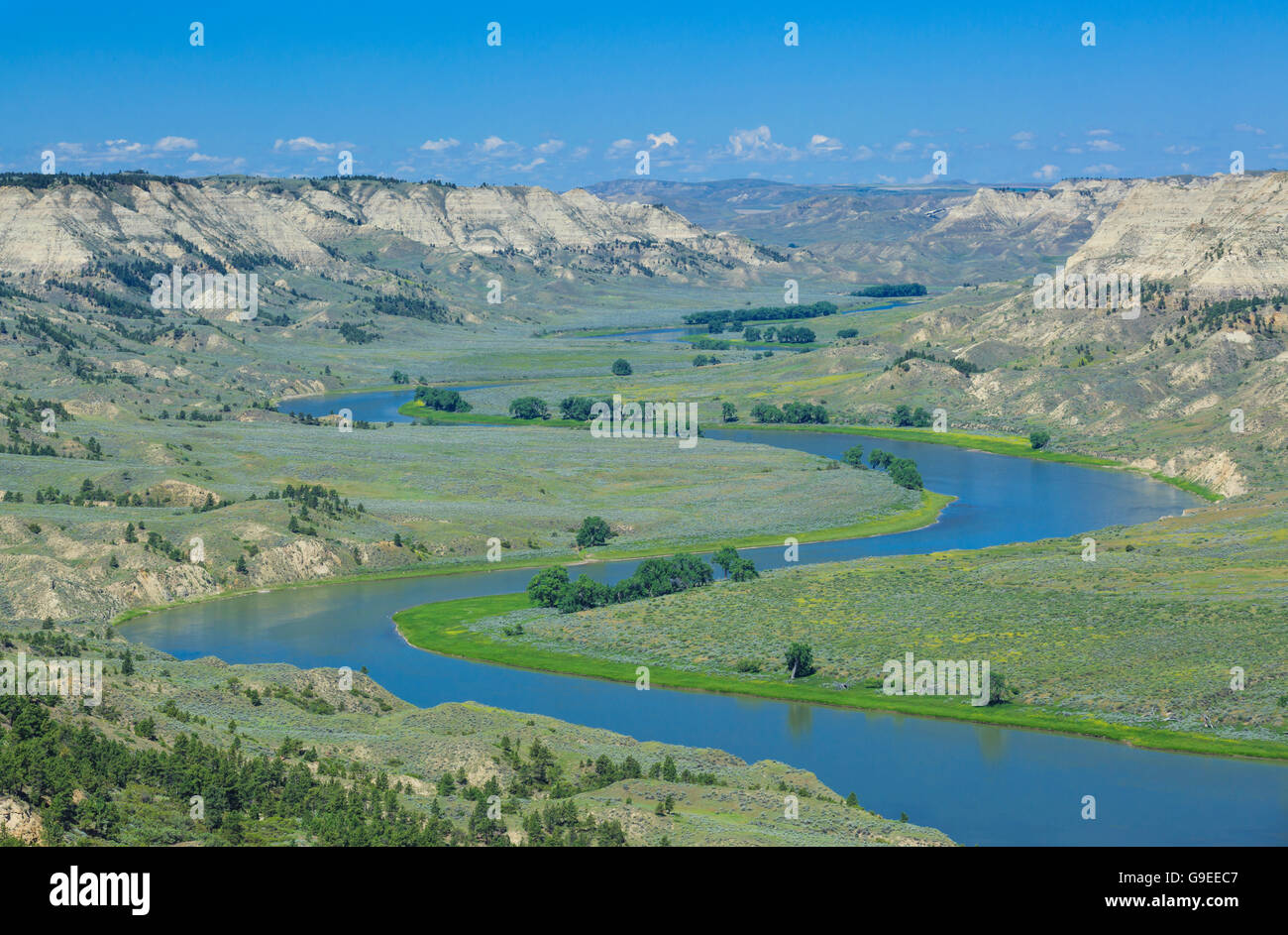 oberen Missouri breaks National Monument stromaufwärts von Mclelland Fähre in der Nähe von Winifred, montana Stockfoto