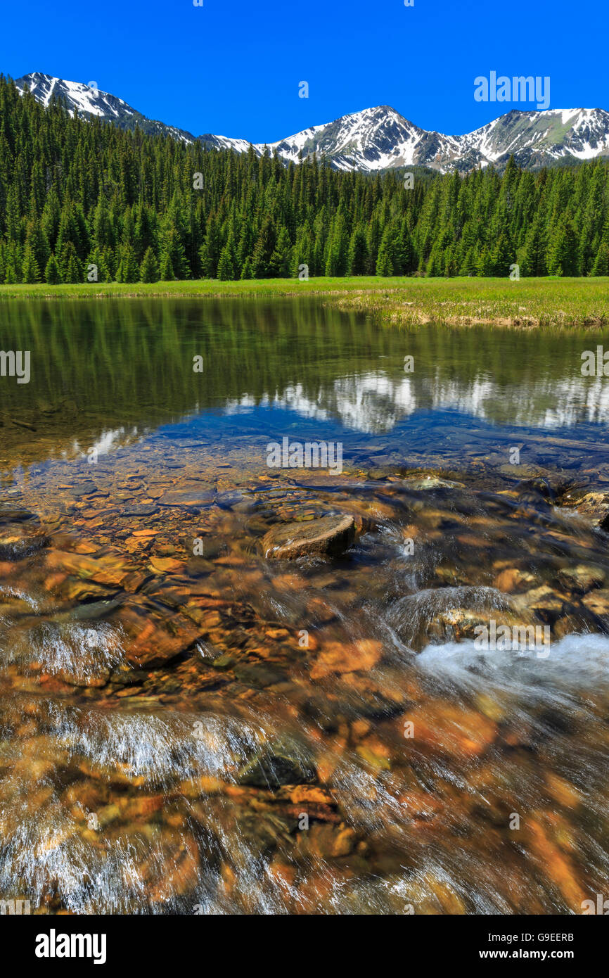 South Boulder Fluss unterhalb der Tabak-Wurzel-Berge in der Nähe von Mammut, montana Stockfoto