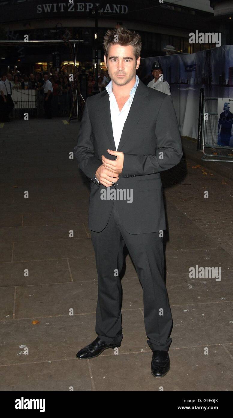 Miami Vice European Premiere. Colin Farrell kommt zur europäischen Premiere von Miami Vice am Odeon Leicester Square im Zentrum von London an. Stockfoto