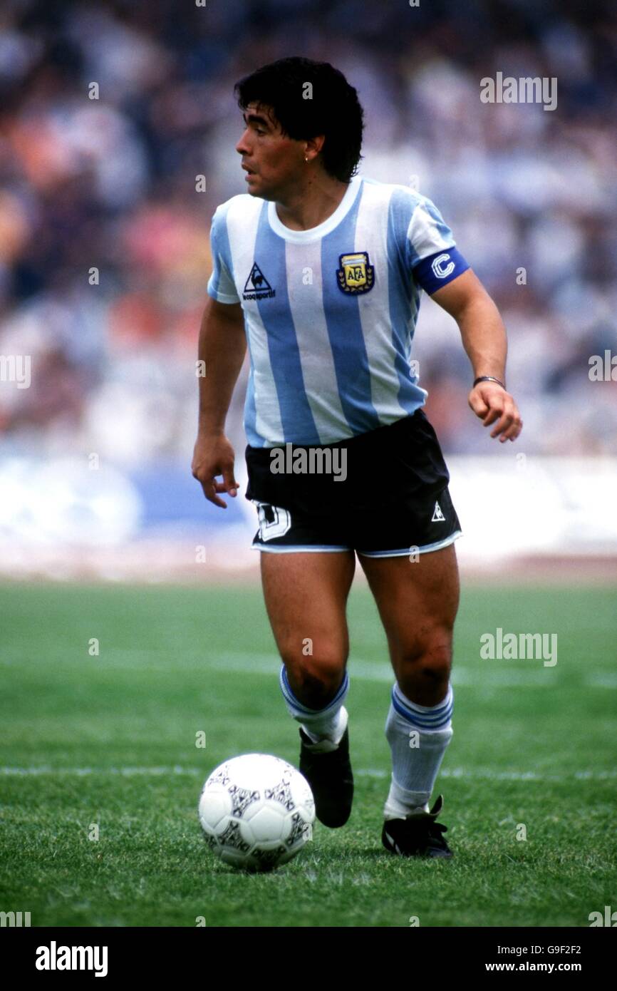 Fußball - Weltmeisterschaft Mexiko 86 - Argentinien. Diego Maradona,  Argentinien Stockfotografie - Alamy