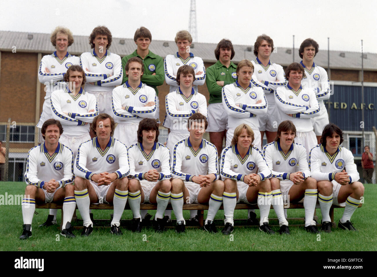 Fußball - Football League Division One - Leeds United Photocall. Leeds United Team Group Stockfoto