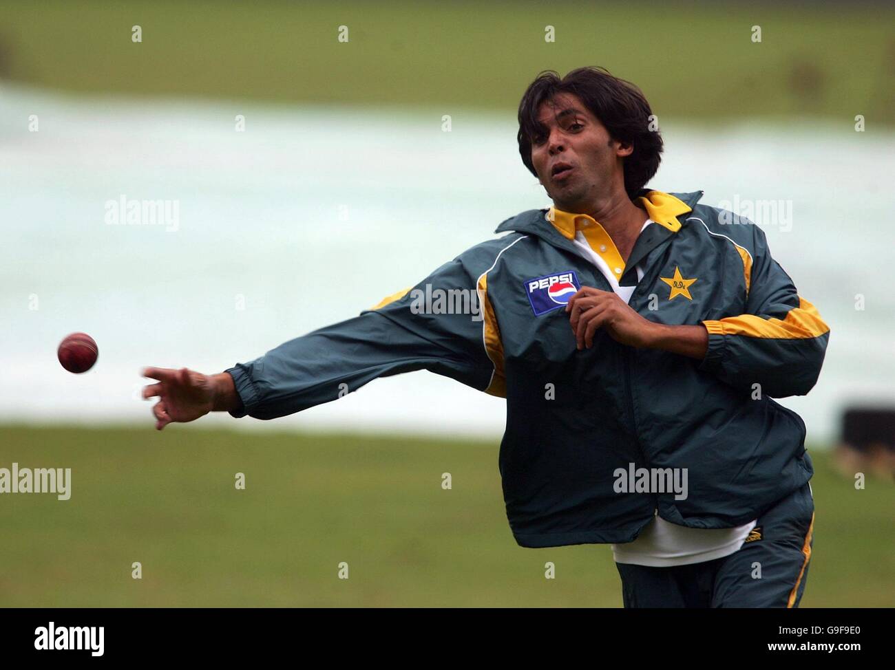 Pakistans Mohammed Asif während der Nets-Sitzung im Brit Oval, Kennington, London. Stockfoto