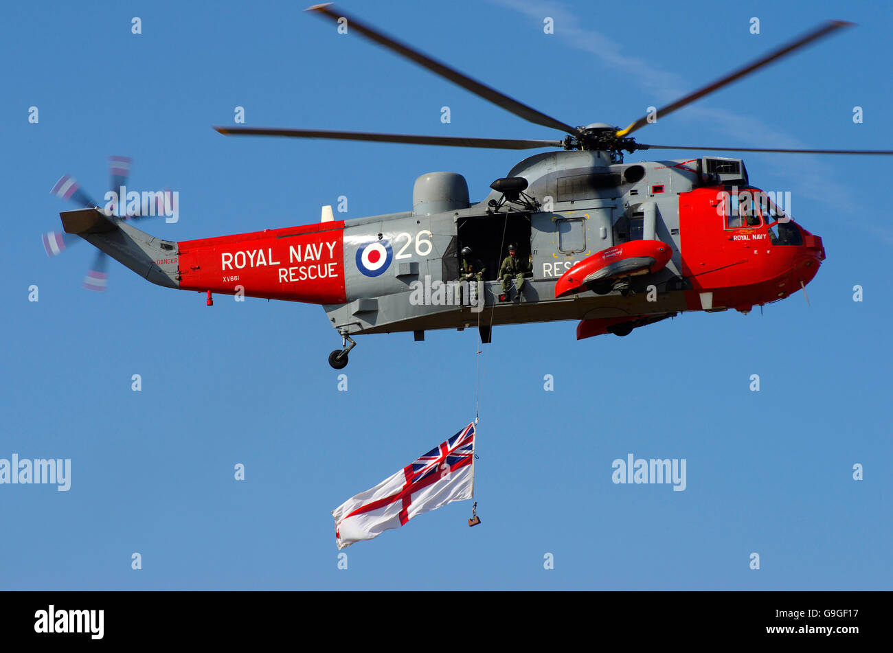 Royal Navy Westland SeaKing bei der Southport Air Show, Stockfoto