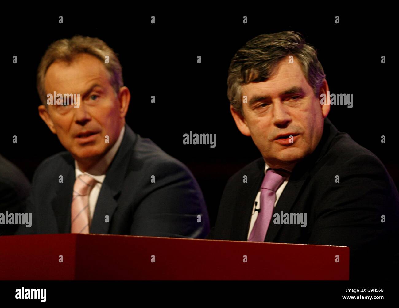 Premierminister Tony Blair und der Schatzkanzler Gordon Brown Stockfoto