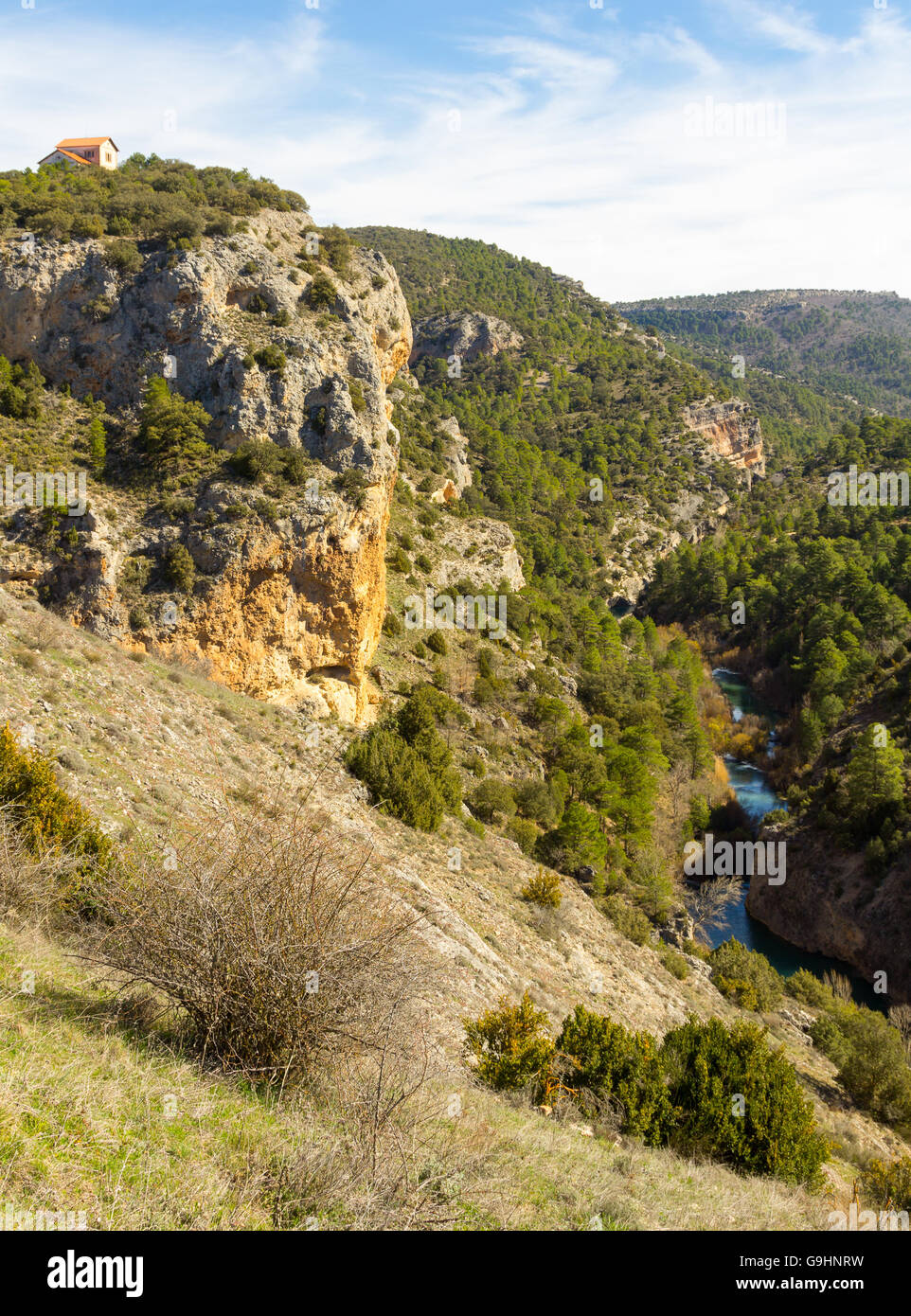 Berge und Täler der Region Cuenca, Spanien Stockfoto