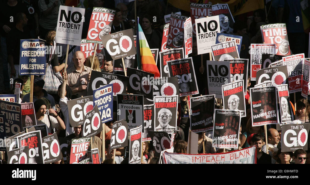 Anti-Kriegs-März in Manchester Stockfoto