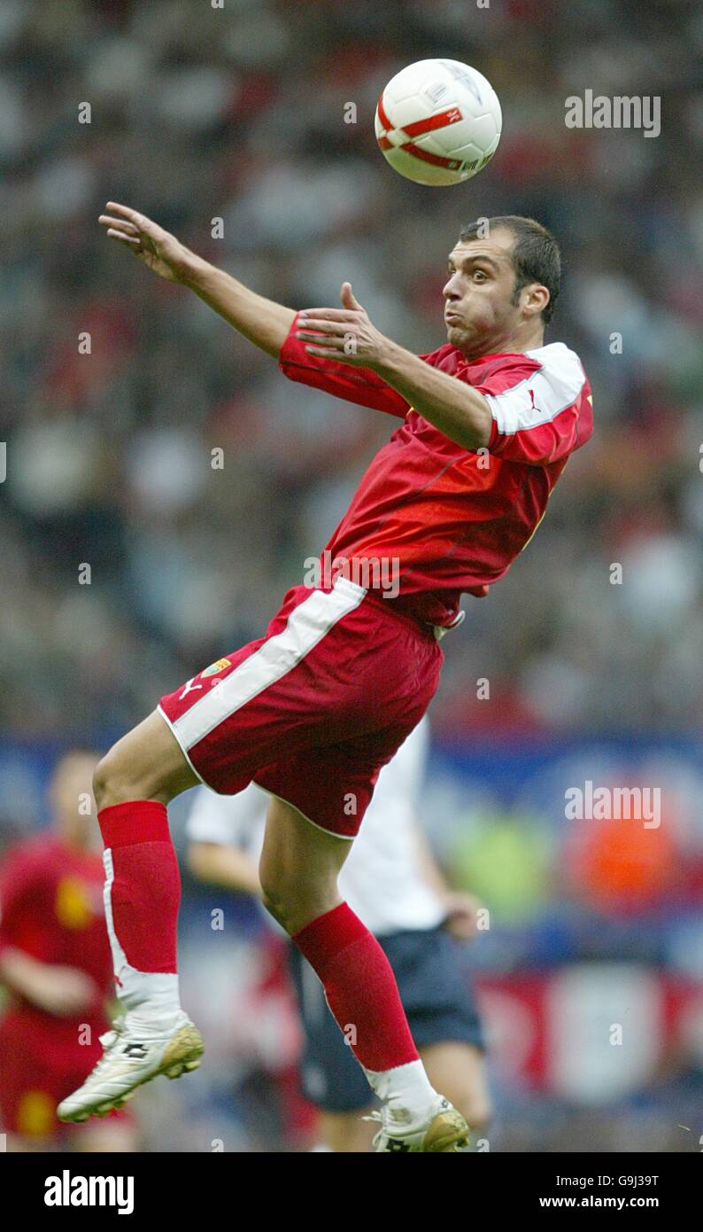 Fußball - UEFA-Europameisterschaft 2008 Qualifikation - Gruppe E - England - Mazedonien - Old Trafford. Goran Pandev, FYR Mazedonien Stockfoto