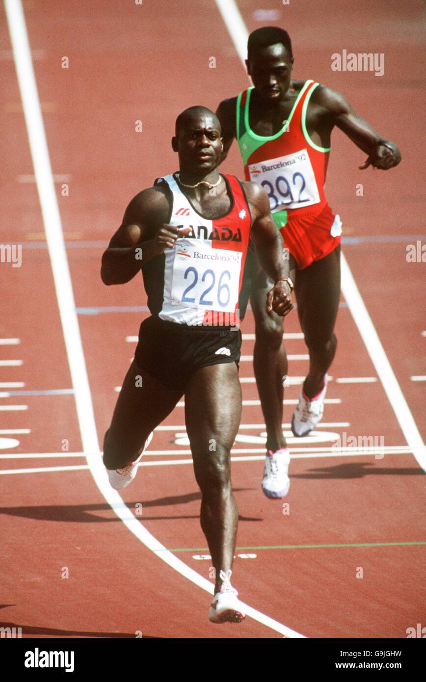 OLYMPISCHE SPIELE BARCELONA ATHLETICS. BEN JOHNSON (DOSE) HERREN 100 M Stockfoto