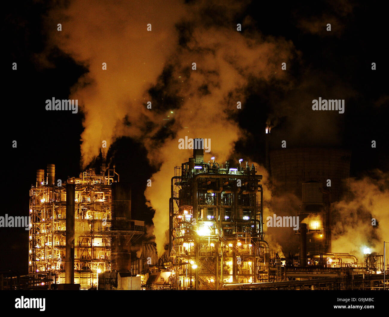 Gesamtansicht der Öl-Raffinerie Grangemouth Stockfoto