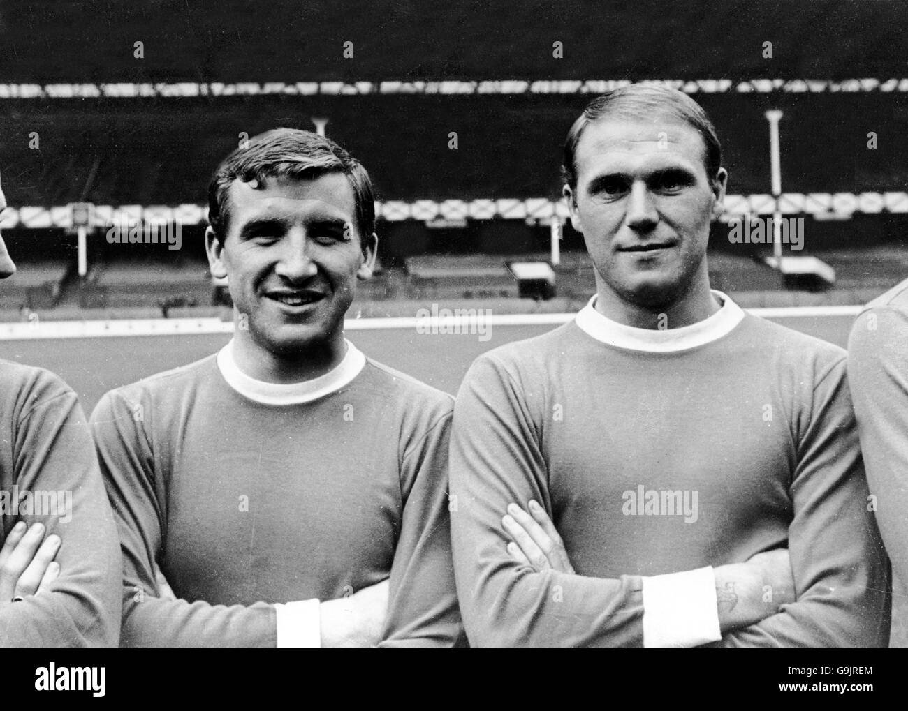 Fußball - Football League Division One - Everton Photocall. (L-R) Johnny Morrissey und Ray Wilson, Everton Stockfoto