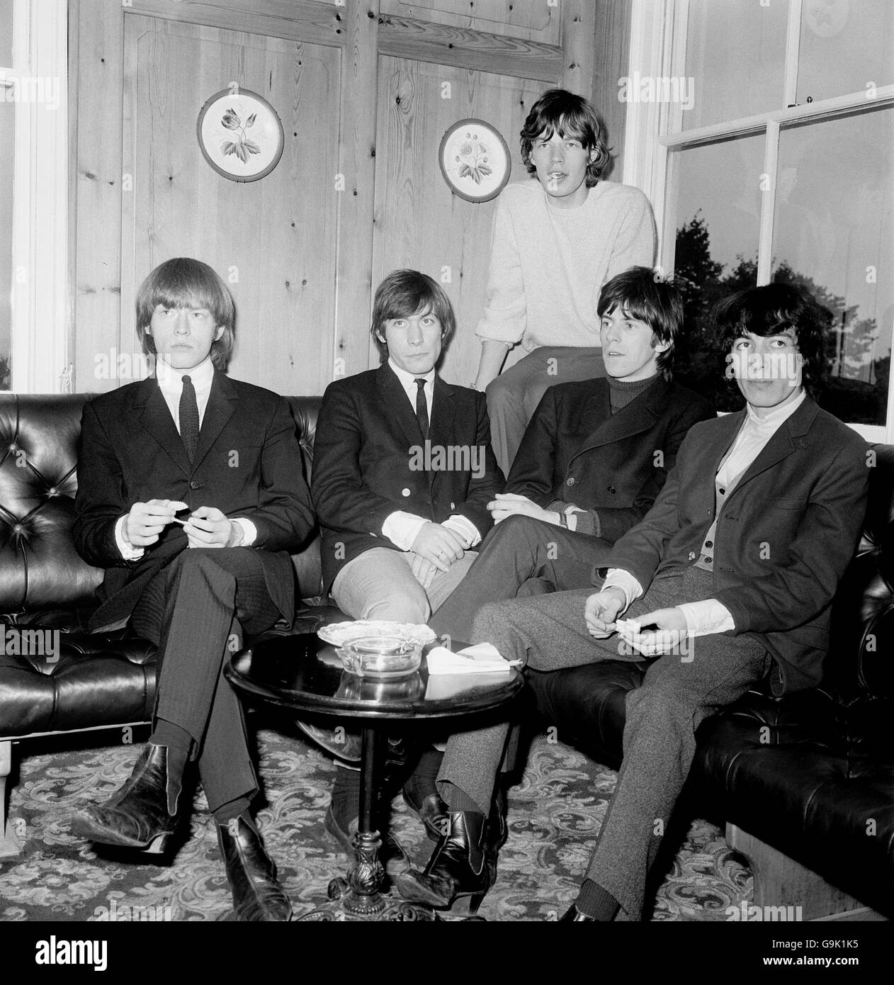 Die Rolling Stones. Die Rolling Stones, Brian Jones, Charlies Watts, Mick Jagger, Keith Richards, Und Bill Wyman. Stockfoto