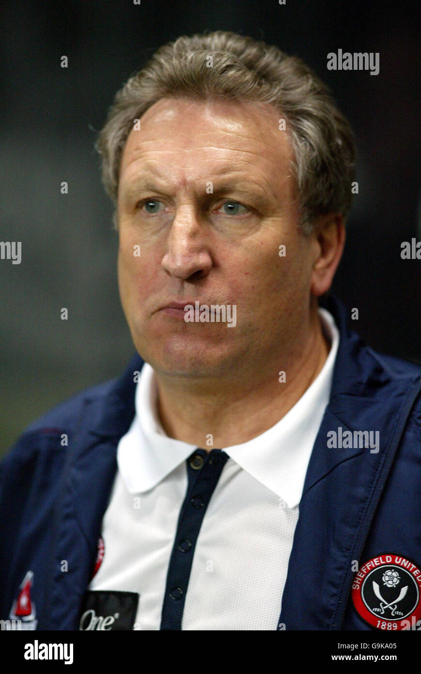 Fußball - Barclays Premiership - Newcastle V Sheffield - St James Park. Der Manager von Sheffield United, Neil Warnock, während des Spiels der Barclays Premiership im St James Park, Newcastle. Stockfoto