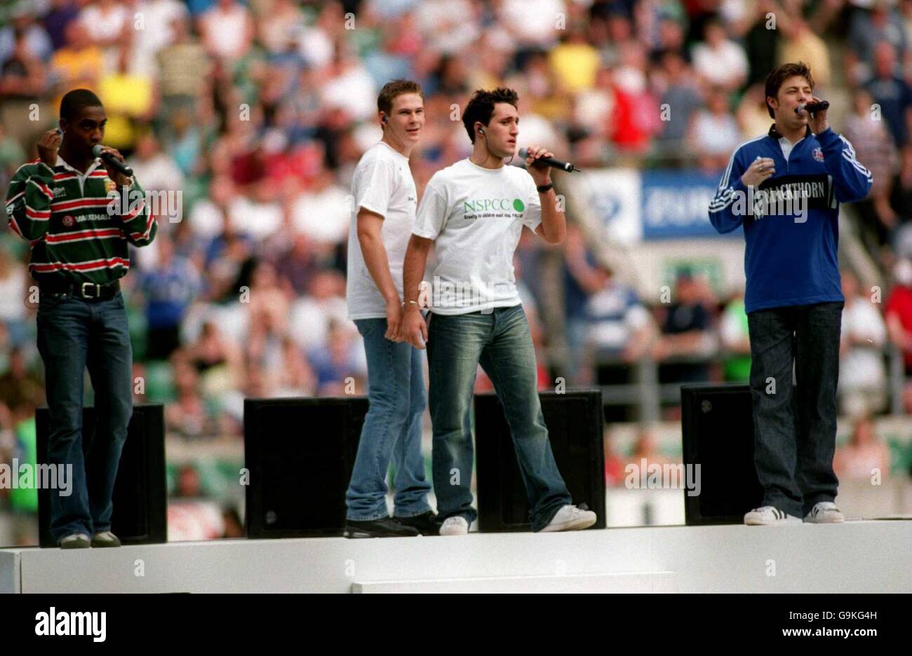 Rugby Union - Zürcher Meisterschaft - Finale - Leicester Tigers gegen Bath. R 'n' B ACT Blue in der Halbzeit Stockfoto