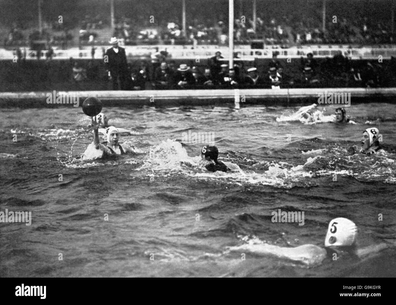 Wasser-Polo - London Olympischen Spiele 1908 - Finale - Großbritannien / Belgien - weiße Stadt Stockfoto