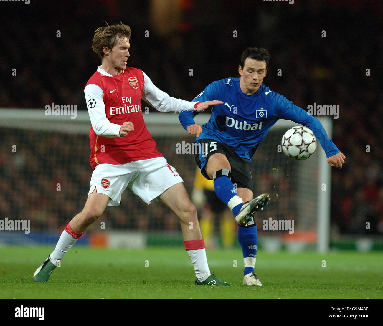 Fußball - UEFA Champions League - Gruppe G - Arsenal V Hamburg - Emirates Stadium Stockfoto