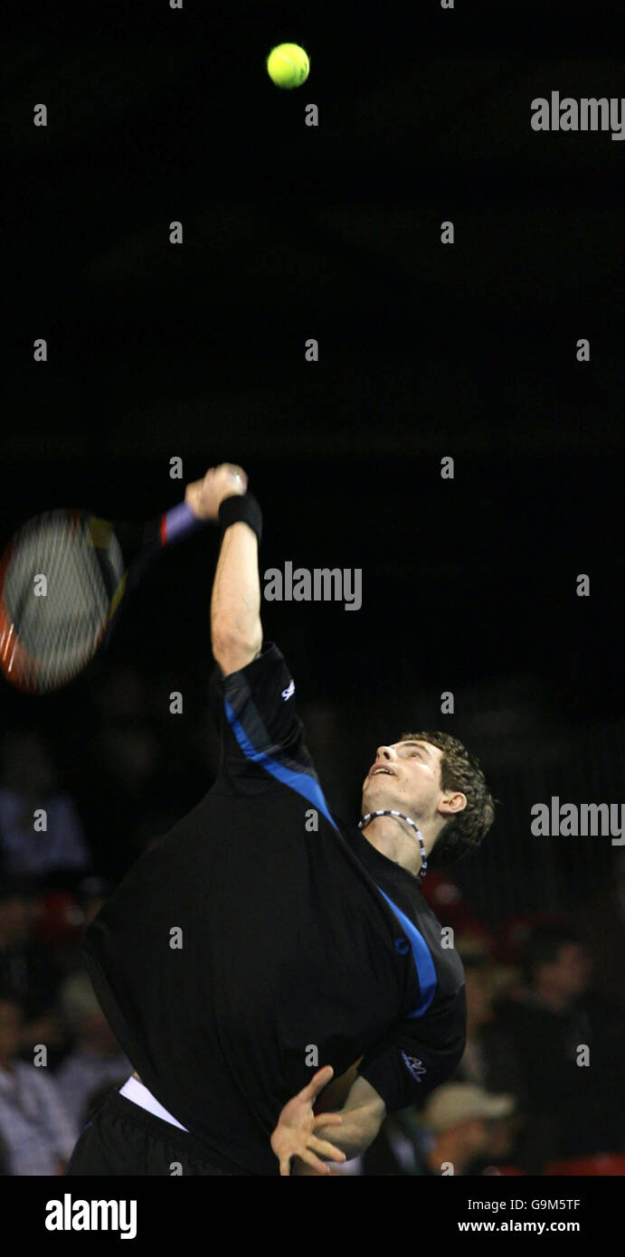 Andy Murray beim Aberdeen Cup in der AECC Press and Journal Arena, Aberdeen. Stockfoto