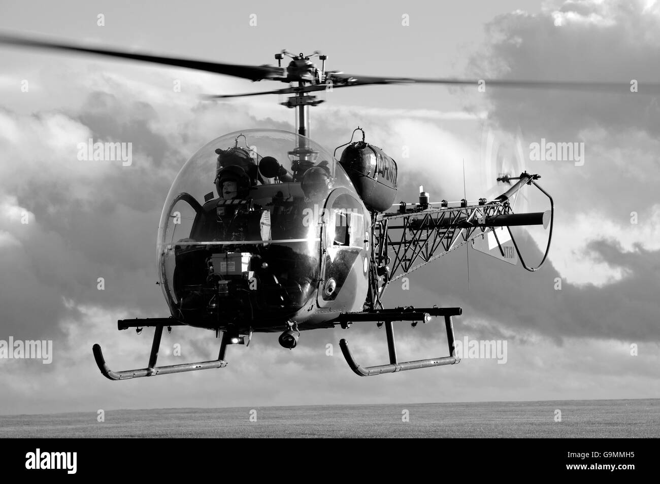 Bell 47G, Sioux, G-CICN, XT131, Mittlerer Wallop, England, Vereinigtes Königreich. Stockfoto