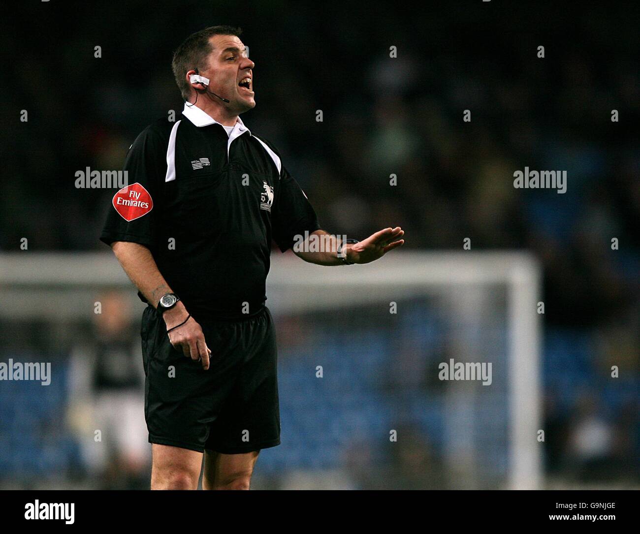 Fußball - FA Barclays Premiership - Manchester City / Blackburn Rovers - The City of Manchester Stadium. Schiedsrichter Phil Dowd Stockfoto
