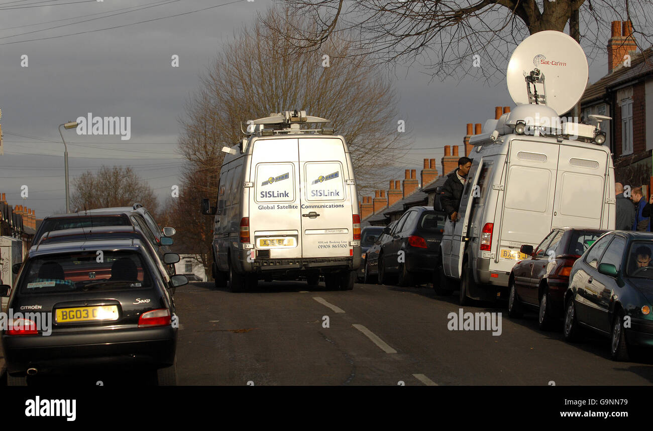 TV News Fahrzeuge Stockfoto
