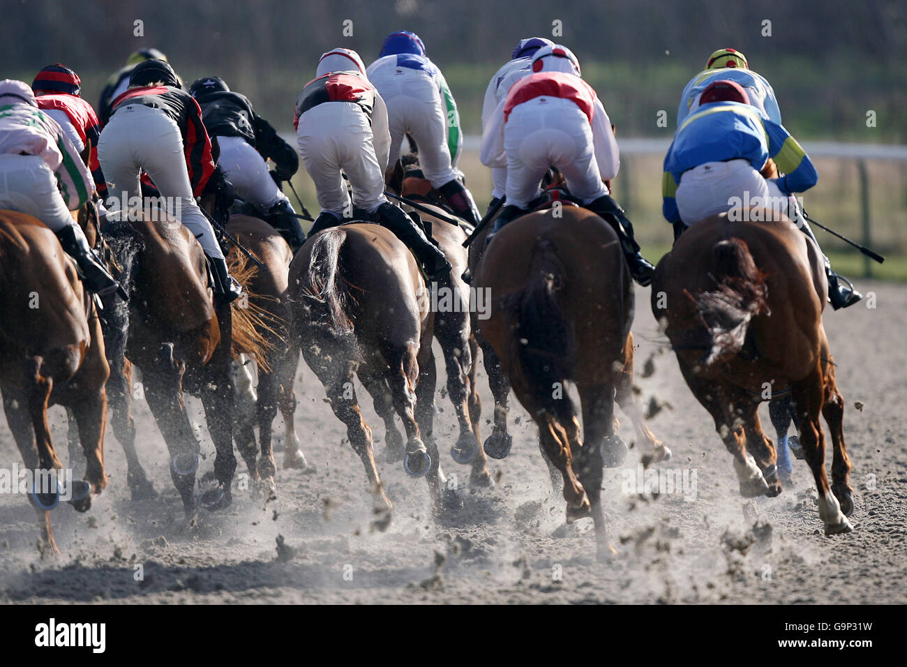 Pferde nehmen an den Pontins Family Holidays Amateur Riders Teil Handicap-Einsätze Stockfoto Pferde nehmen an den Pontins Family Holidays Amateur Riders Teil Handicap-Einsätze Stockfoto